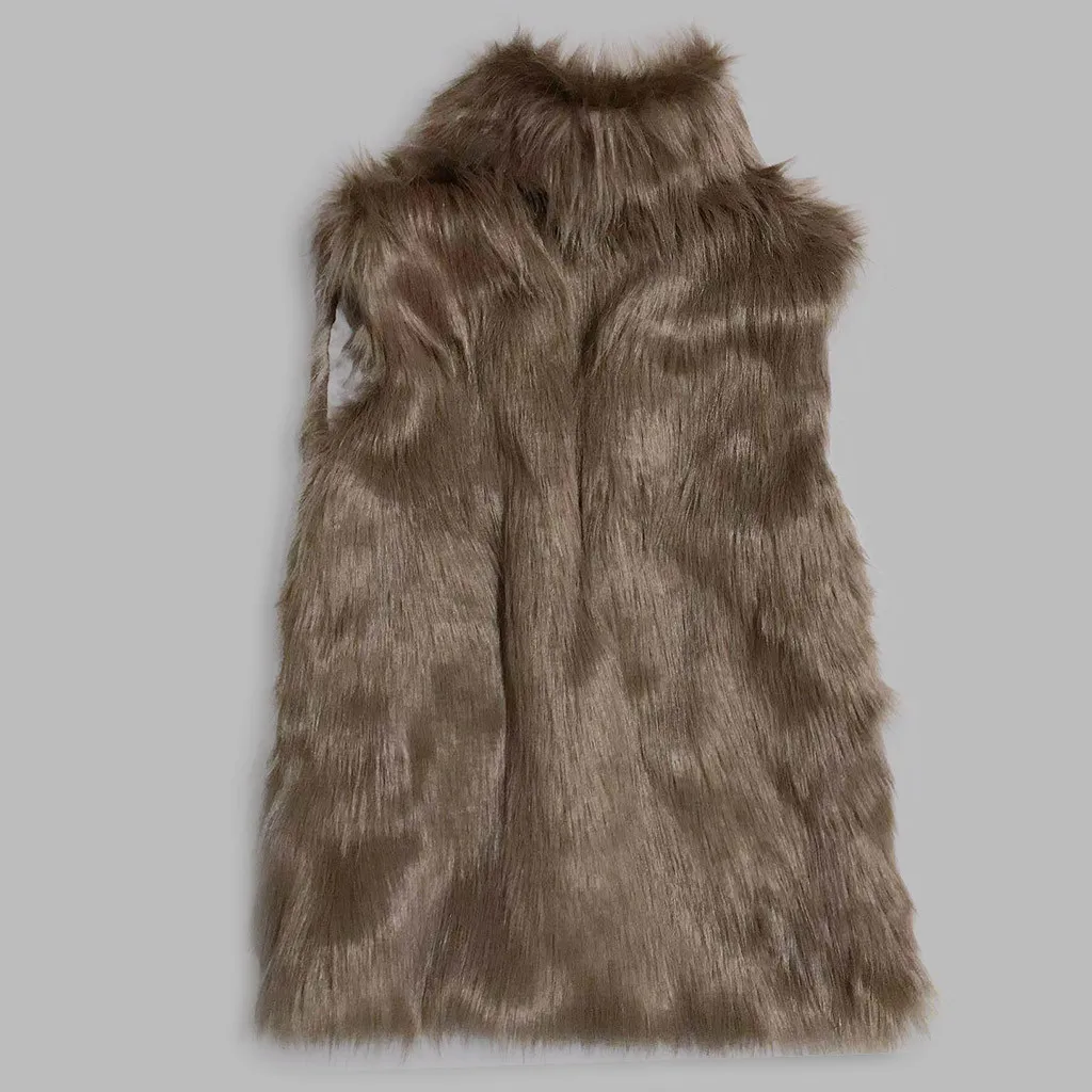 female fox fur coat vest Women Arctic Fleece Winter Striped Crew Neck Long Sleeve Blouse Drosphipping Z1023
