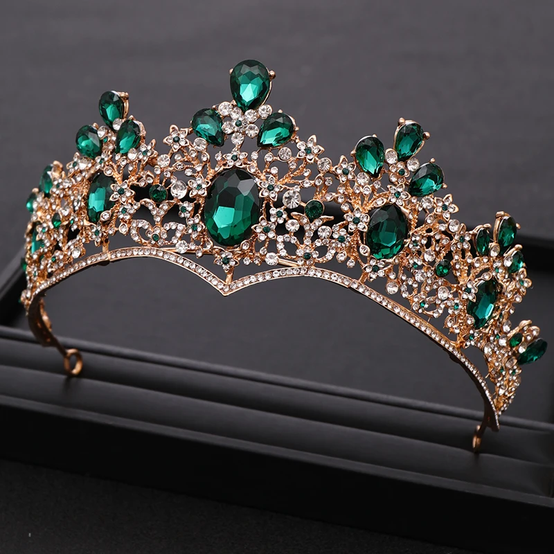 AiliBride серебро кристалл барокко Королева Корона Свадьба тиара, свадебное головное украшение для волос орнаменты ободки на голову Выпускной вечерние украшения для волос