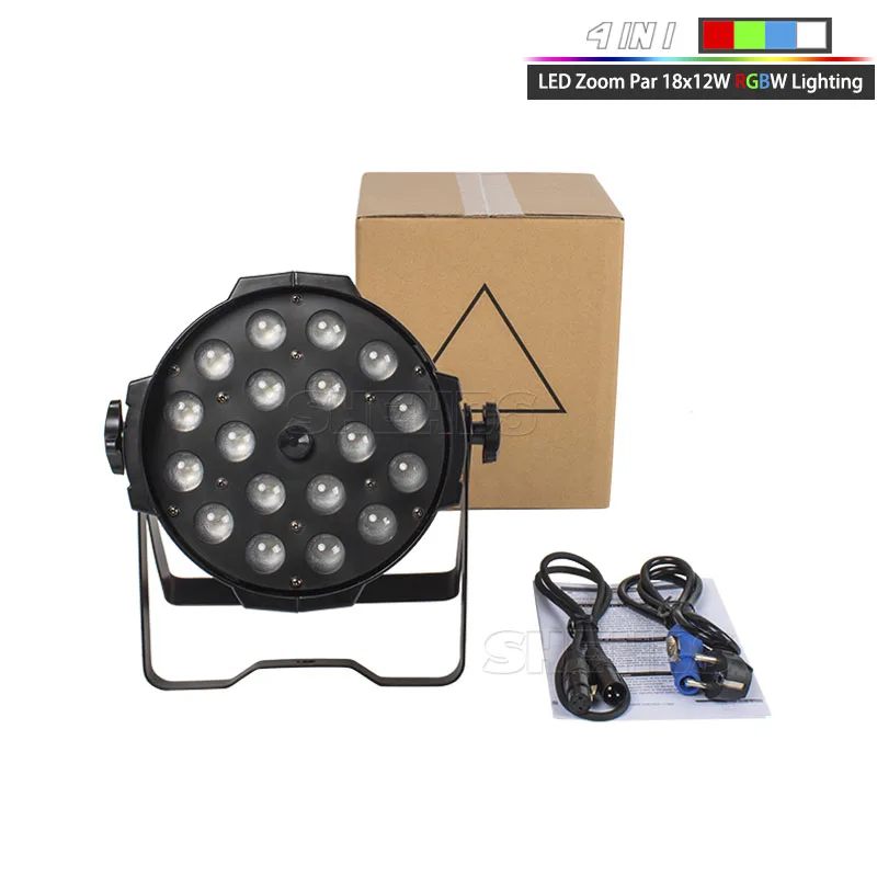 Zoom 18x12W 4in1 Светодиодный зум Par ОСВЕЩЕНИЕ 18x18 Вт RGBWA UV 6в1 Крытый 18x12 Вт 4в1 с RDM DJ диско шоу сцена 15-45 градусов Zoom SHEHDS событие - Цвет: Zoom 18x12W 4in1