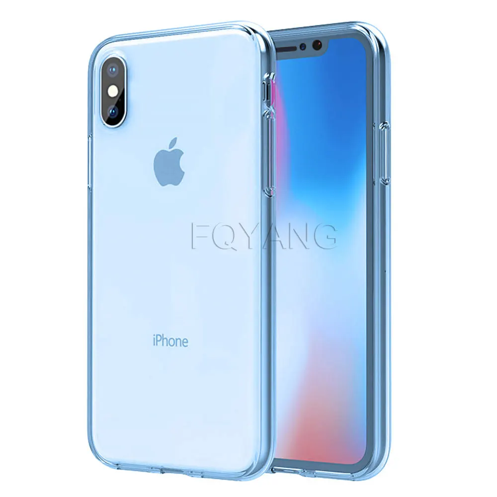 360 полный прозрачный чехол из материала tpu чехол для iphone 11 pro max чехол 6, 6 S, 7, 8plus, xsmax xs max x xr 8 5 5S 5se iphone 11 чехол Coque - Цвет: Blue