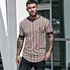 Camiseta informal a rayas para hombre, camisetas de moda, ropa de calle, camisetas masculinas de marca Hip Hop, camiseta para hombre ► Foto 2/6