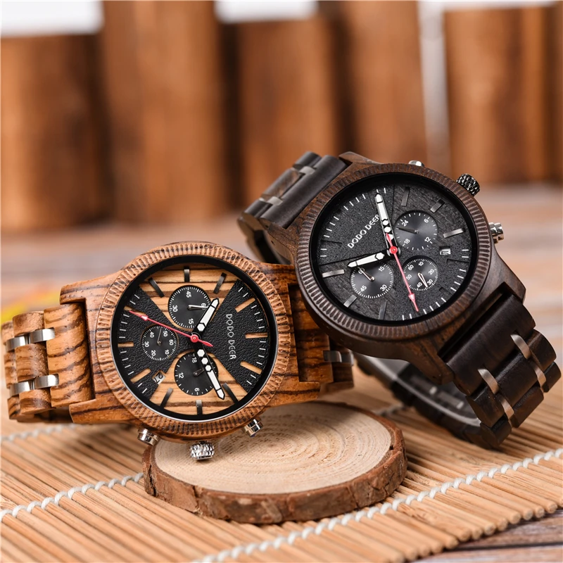 DODO олень Для мужчин мужские часы из дерева Reloj Hombre Madera Orologio Uomo Relogio Masculino