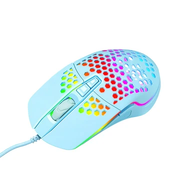 

V9 USB Wired Gaming Mouse Honeycomb Shell Colorful RGB Backlight Computer Gamer Ergonomic 4000DPI 7 Buttons Optical Mice