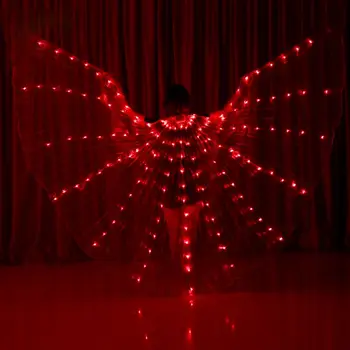 

2019 Adults Led Light Wings Belly Dance 360 u200bu200bDegree Glow Performance Show Fluorescent Dance Cloak Electronic Wings