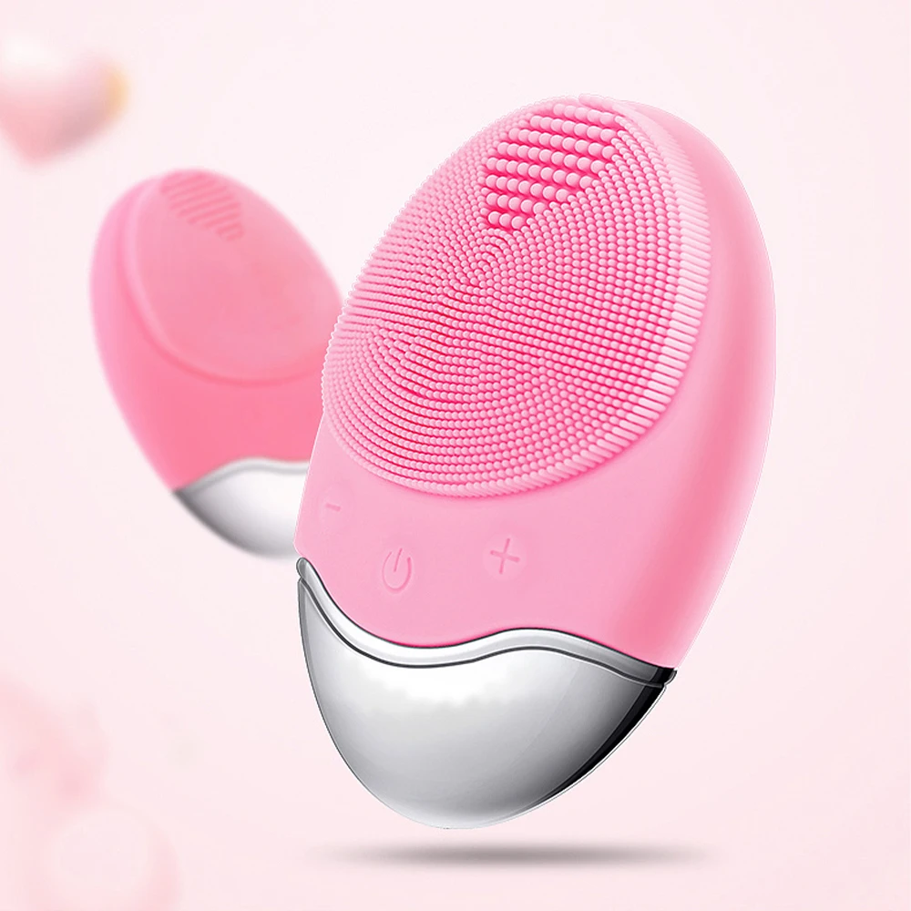 

Deep Facial Cleansing Brush Vibrating Beauty Device Face Massage Skin Facial Care Remover Pores dirt Cleansing Pink Beauty Brush