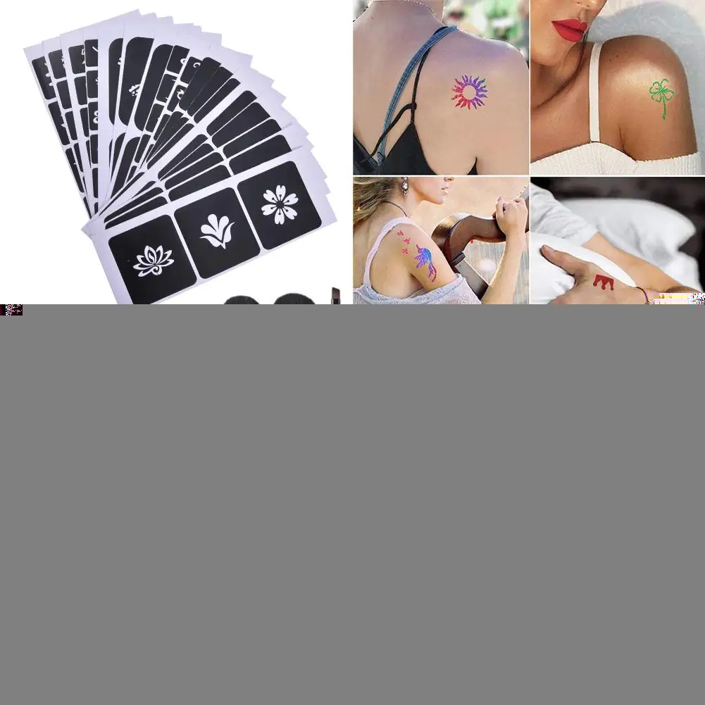 Diamond Glitter Temporary Tattoo Set 120-pattern Template 24-color Glitter Set Body Painting Art for Kids Teenagers and Adults