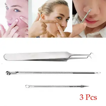 

3pcs Black Dot Pimple Blackhead Remover Needles For Squeezing Acne Tools Face Cleaning Tcomedone Extractor Pore Cleanerools