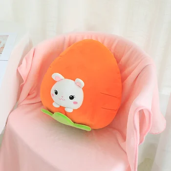 

38cm Cute fruit shape plush cushion cartoon stuffed plush baby air-condition blanket two in one soft animal pillows