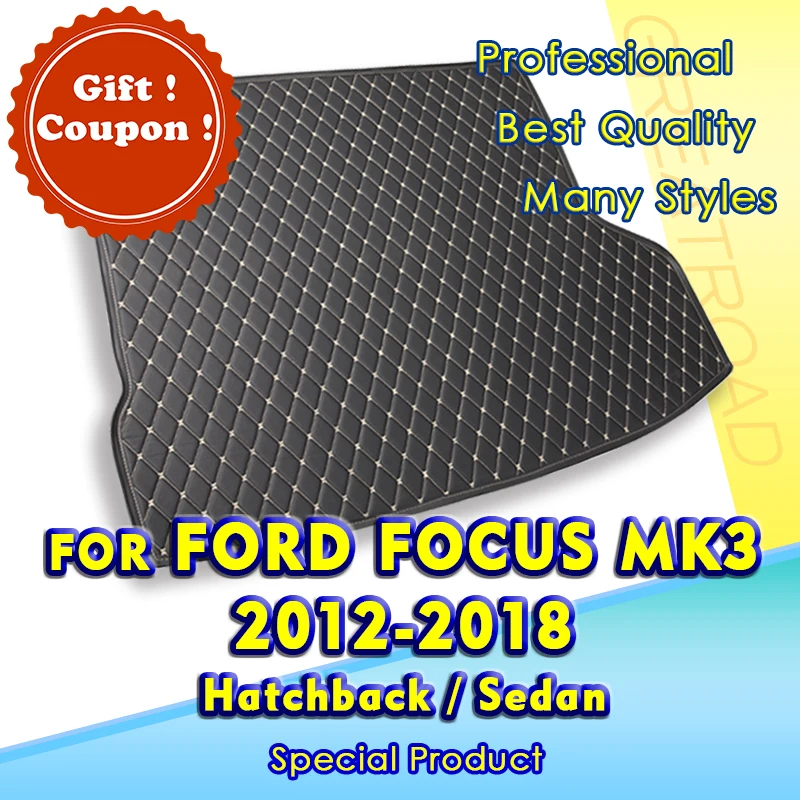 Alfombra Negra Fácil Limpiar Alfombra De Maletero Para Ford S-MAX 5 Plazas (2015-presente) – Material TPE, Color Negro, Antideslizante Alfombra Maletero
