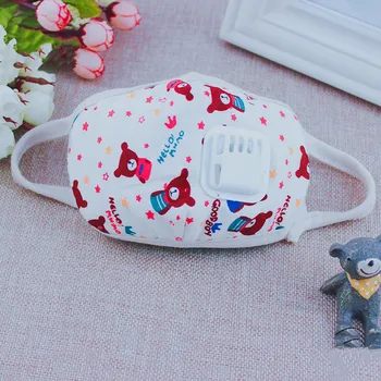 

Kids Cotton Print Mouth Face Mask Breathing Valve Anti Dust Anti Mask Respirator Adjustable Children Mask
