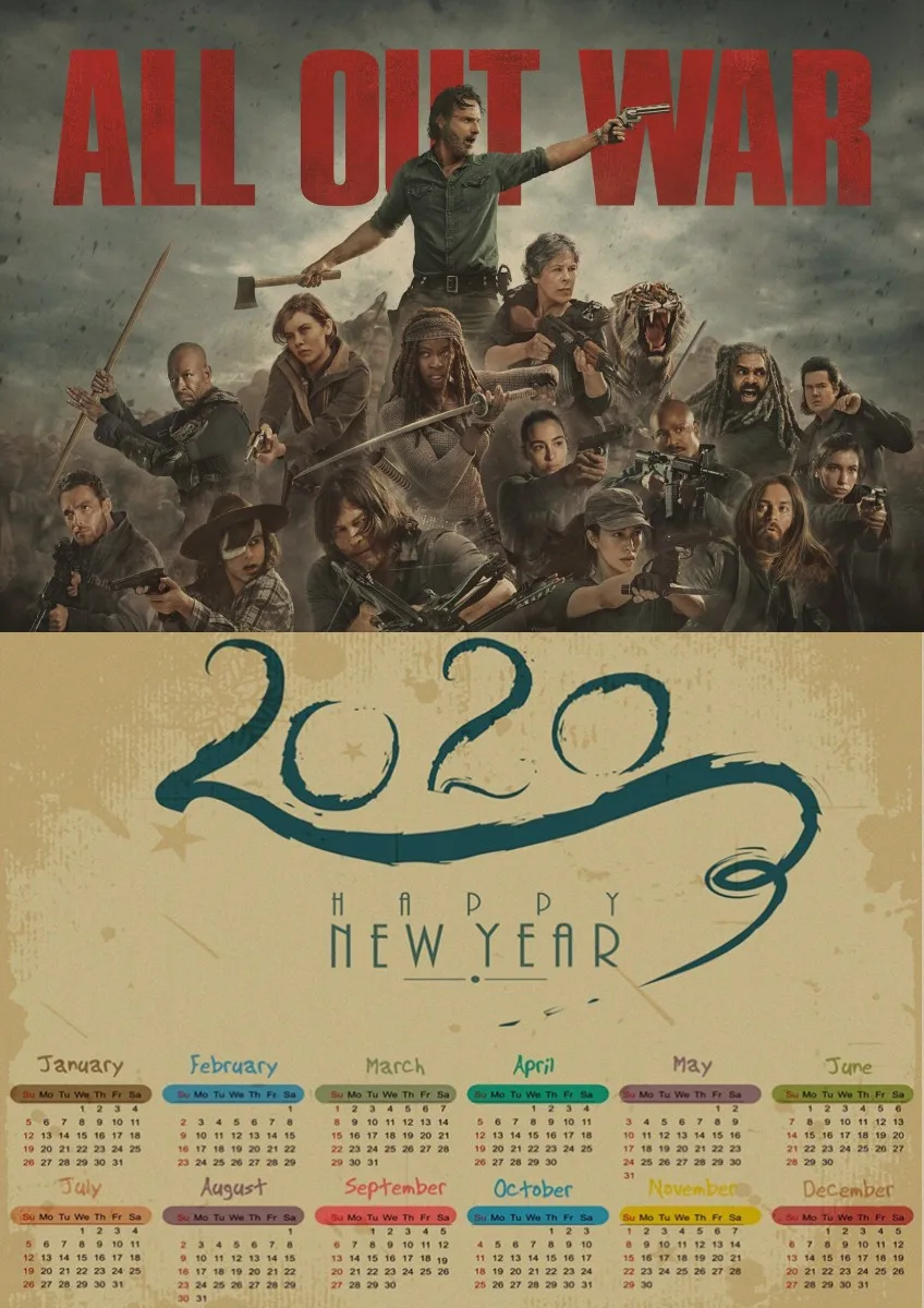 The Walking Dead календарь Плакат Фреска Неган деклас Джеффри обои Морган купить 3 получить 4
