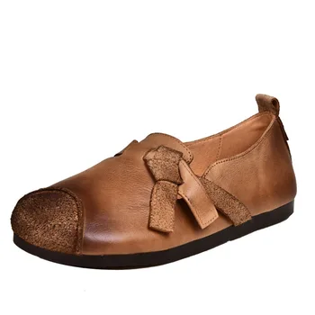 

YourSeason 2020 Spring Autumn Flats Women Shallow Casual Slip On Round Toe Leisure Ladies Genuine Cow Leather Loafers Shoes