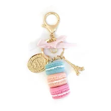 2020 version coréenne du mignon gâteau macaron porte-clés en métal porte-clés dessin animé étudiant couple sac pendentif cadeaux créatifs(China)