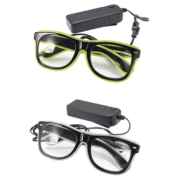 

2 Pairs LED Light Glasses Party Toy Glasses, Fluorescent Green & Ice Blue