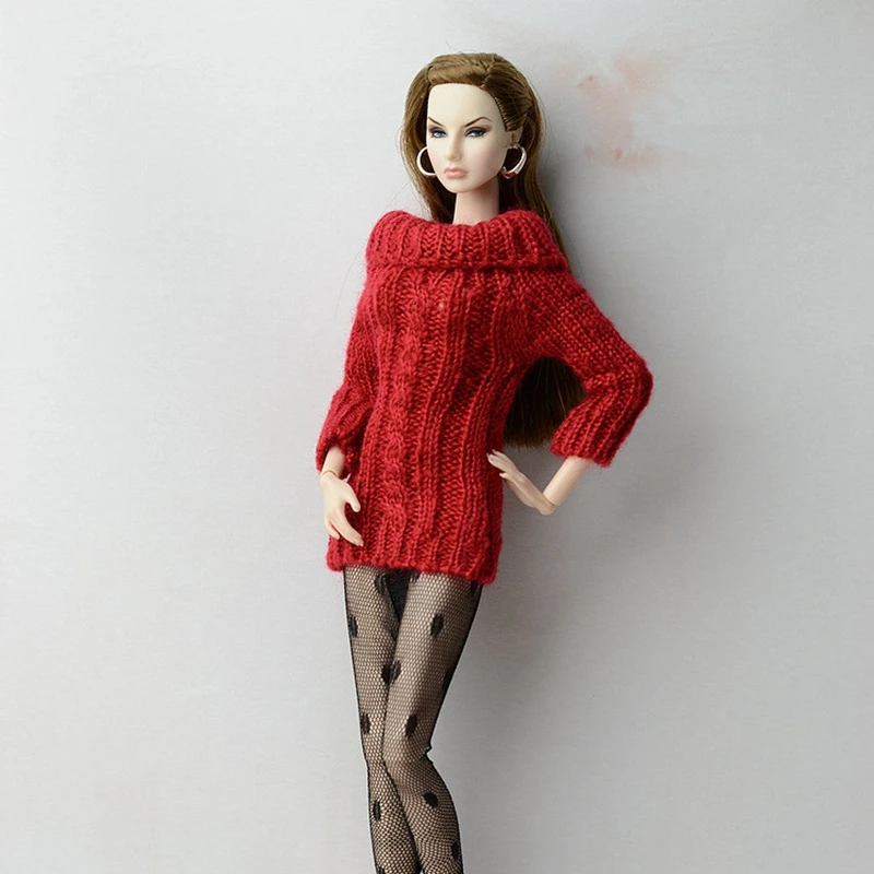

1/6 Dolls Clothes Nice Fashion Outfit Long Wool Sweater Beauty Sexy Colorful Handmade Doll Accessories BJD SD Toy For Children