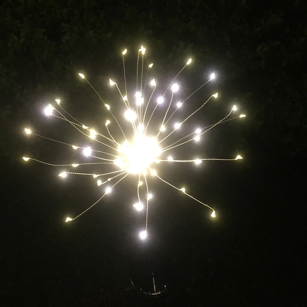 Солнечные 150LED Солнечный свет медная проволока Starburst фейерверк Фея гирлянда садовый свет Рождество открытый декор Путь Газон