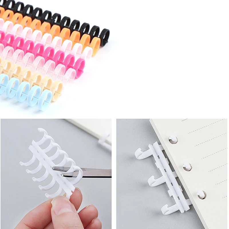1 Pcs 12mm 30 Hole Loose-leaf Plastic Binding Ring Spring Spiral Rings for Kid A4 A5 A6 Paper Notebook Stationery Office Supplie