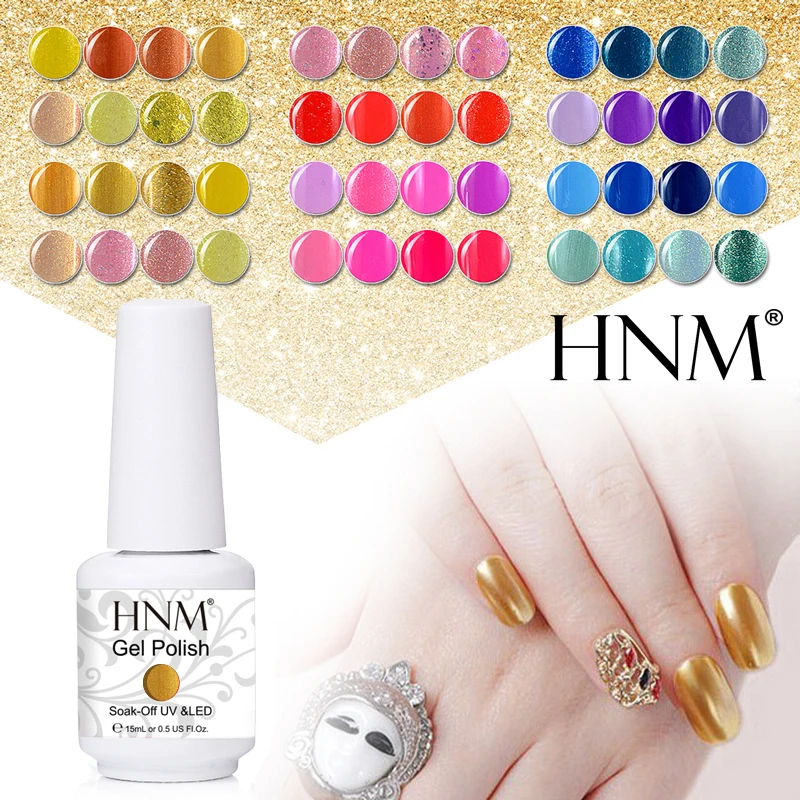 

HNM 15ML Pure Color Gel Varnish Long Last Gel Nail Polish UV LED Hybrid Esmalte Permanente Gel Varnish Stamping Enamel GelLak