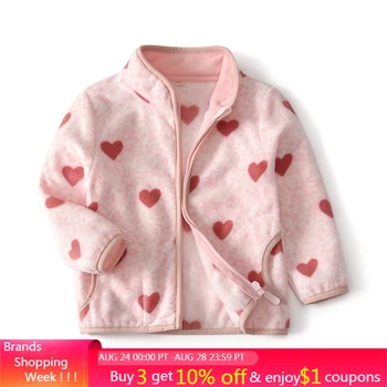 

Menoea Girls Hearts Pattern Jacket 2020 Girls Long Sleeve Polar Fleece Thin Tops Autumn Cute Clothes Casual Zipper Fashion Coats