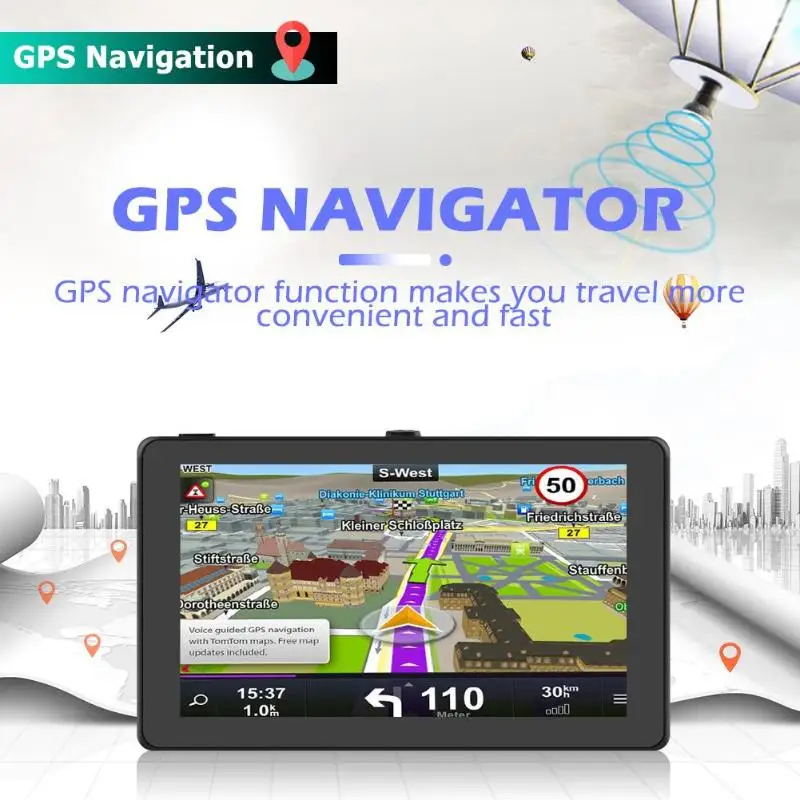 7 дюймов Android gps навигация SAT Навигатор Автомобильный видеорегистратор BT WiFi AV-IN Bluetooth универсальные автомобильные электронные аксессуары
