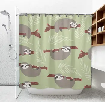 

Bathroom Shower Curtain - Fashion Water-Repellent Spa/Hotel/Home Bathtub Sloth Playing Shower Curtains, Durable Polyester Fabric