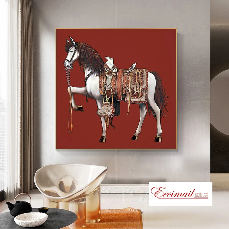 

EECAMAIL DIY Полный алмаз живопись европейский светильник Роскошная лошадь Алмазная вышивка Животное украшение дома без рамки