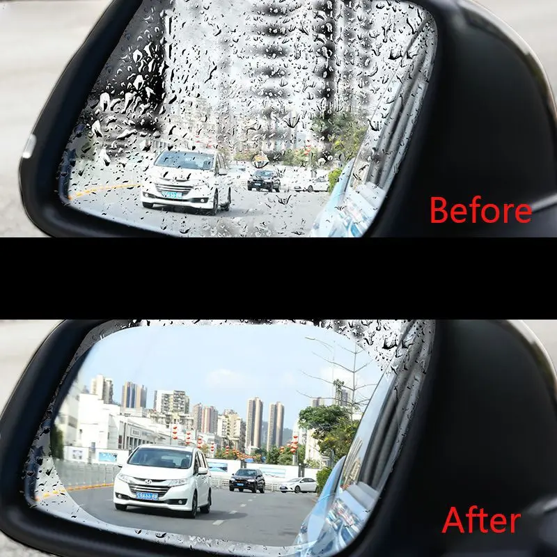 

2PCS Car Waterproof Rainproof Anti Fog Anti Dazzle film for rearview mirror sticker Hydrophobic Protective Film Sticker