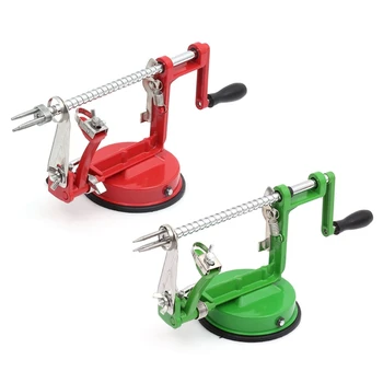 

Multifunction 3 in 1 Stainless Steel Spiral Fruit Peelers Slicer with Suction Base Practical Hand Crank Slicer Home Bar