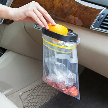 

Portable Car Trash Bag Holder Trash Can Auto Hanging Waste Trash Bin Frame Rack Universal Trashcan Garbage Bag Bracket Organizer