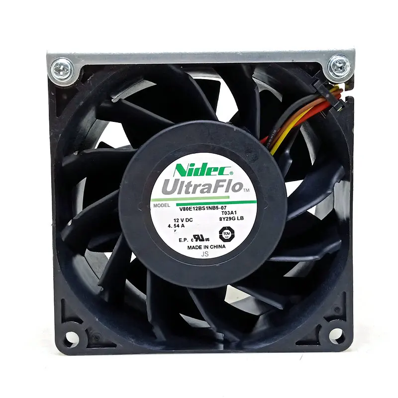 For AVC 2B08038B12S P059 DC 12V 3.84A Cooling Fan Server Square Fan 80x80x38mm 8cm 80mm 4-wire