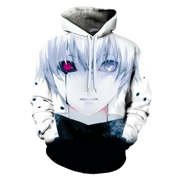 

Latest 3D printing Classic Anime Tokyo Ghouls Winter Warm Men's Hoodie Sweatshirt Men's and Women's Fashion Casual 3D Sportswear