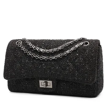 

Woolen autumn and winter new fashion small fragrant style woolen cloth chain female bag shoulder diagonal female bag