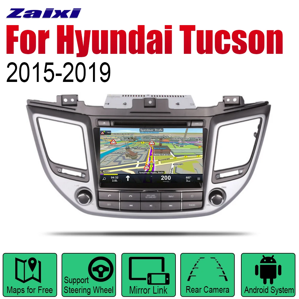 Автомагнитола ZaiXi Android 2 Din DVD для Hyundai Tucson TL 2015 ~ 2019 автомобильный мультимедийный