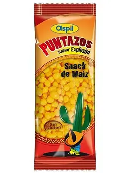 

Producto de aperitivo de maíz horneado sabor barbacoa aspil puntazos sabor explosivo bolsita 48g