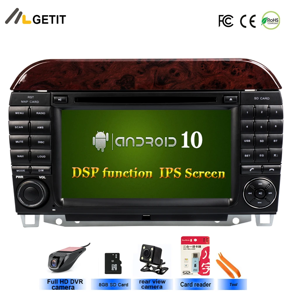 Android 10 автомобильный DVD-плеер радио GPS для Mercedes/Benz W220 W215 S280 S430 S500 S55 с BT WiFi |