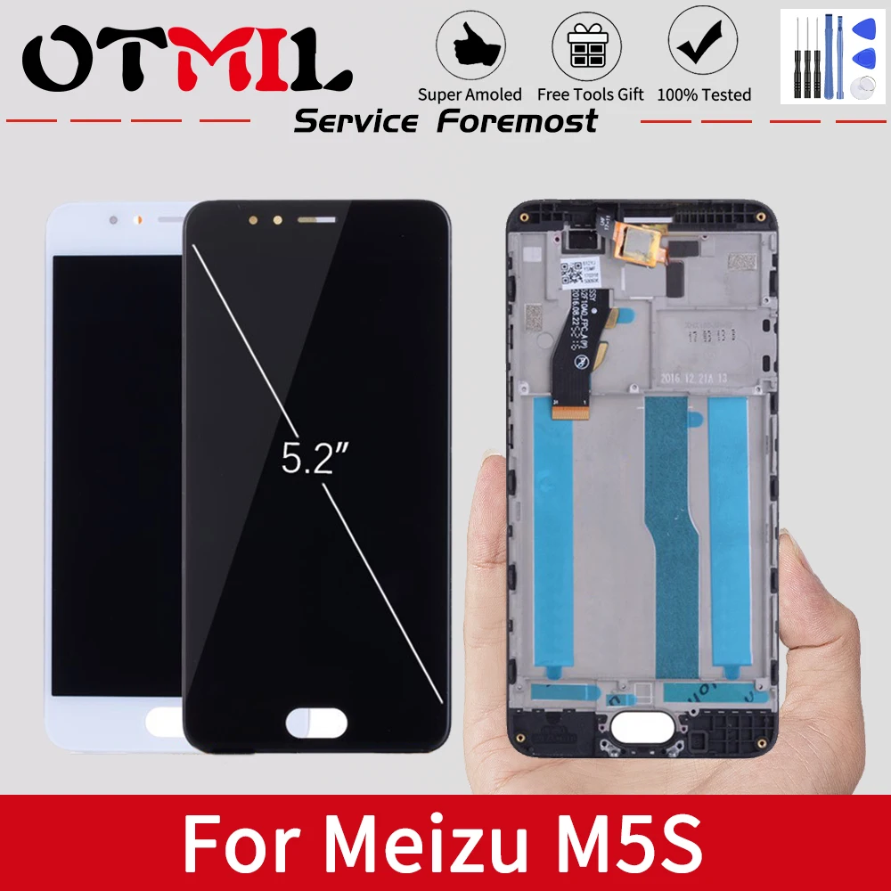 ЖК дисплей 5 0 дюйма для MEIZU M5S сенсорный экран с рамкой дигитайзер замена M612H