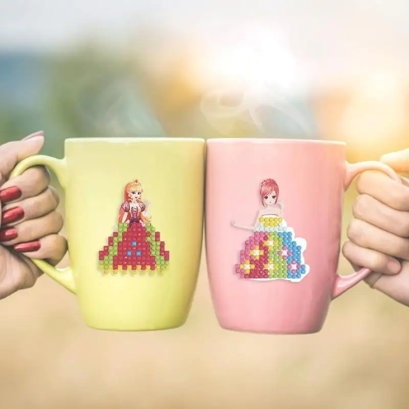 DIY Принцесса форма наклейки алмазная живопись круглая дрель ребенок головоломка подарок высокое качество