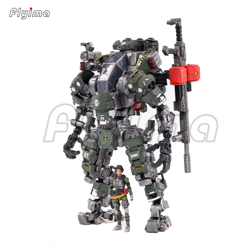JoyToy-パイロットフィギュア付きアクションロボットロボット,1/25