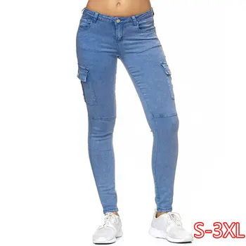 

Spring New Jeans Women Hot Sale Jeans Side Three-dimensional Bag Tight Feet Pants Women's Pants S-3XL 2020