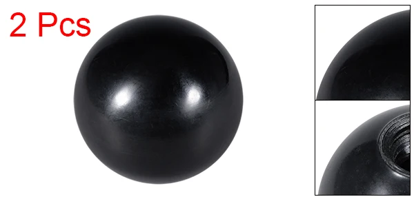 Uxcell 2 шт. отверждаемый материал сферическая ручка с M5/M8/M12/M16 внутренняя резьба машины ручки 20/32/40/50 мм Диаметр гладкая оправа черного цвета - Цвет: M12 40mm Dia