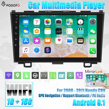 

Potofo Android 9.1 9'' HD Mirror Car GPS Radio Player Universal Radio GPS Navigation Audio WIFI Player For 2008 - 2011 Honda CRV