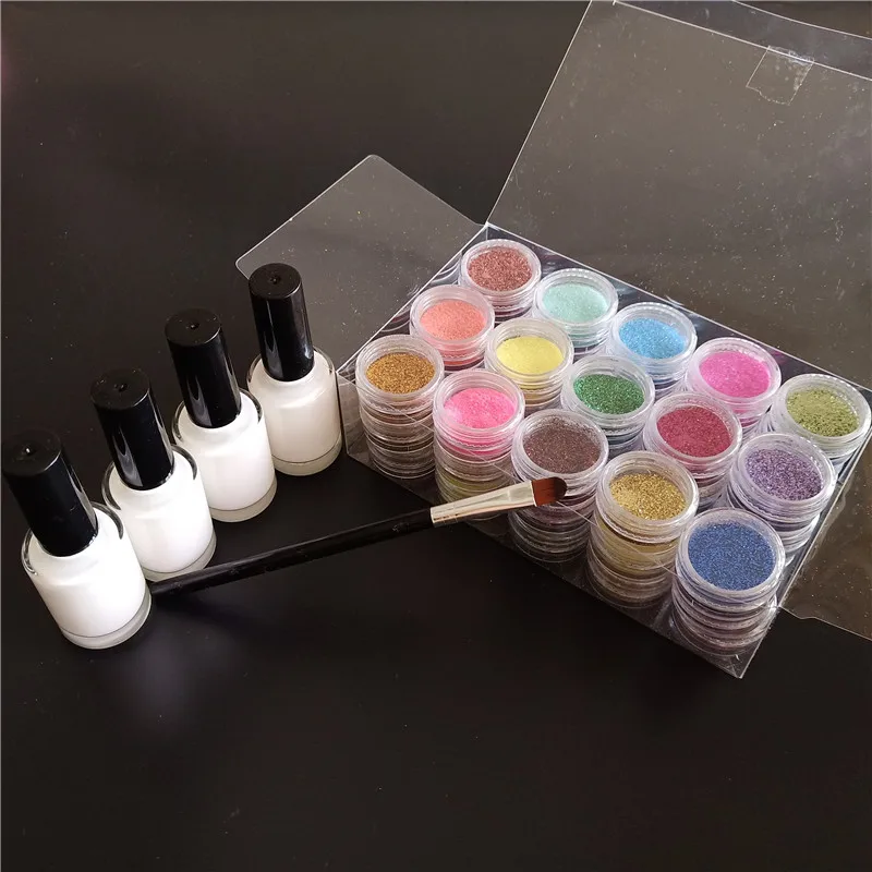 45 Color Powder 4 Glues 1 Brushes For Temporary Tattoo Body Kids Face DIY Nail Glitter Powder Decorations