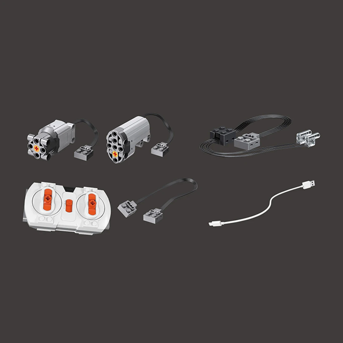 

NFSTRIKE MOC Building Blocks Accessories Motor Power Set For Black Six Wheeled Vehicle Model Block 2019 New Arrival