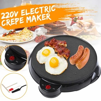 

Electric Crepe Maker Pizza Pancake Machine Non-Stick Griddle Baking Pan Cake Machine Kitchen Cooking Tools 220V Kitchen Tool