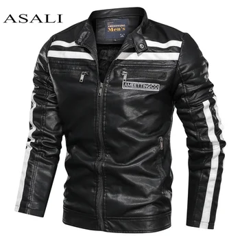 

Men Leather Coat Autumn Winter Vintage Zipper pilot PU bomber leather jacket Leisure hot flight faux Solid Motorcycle male coat
