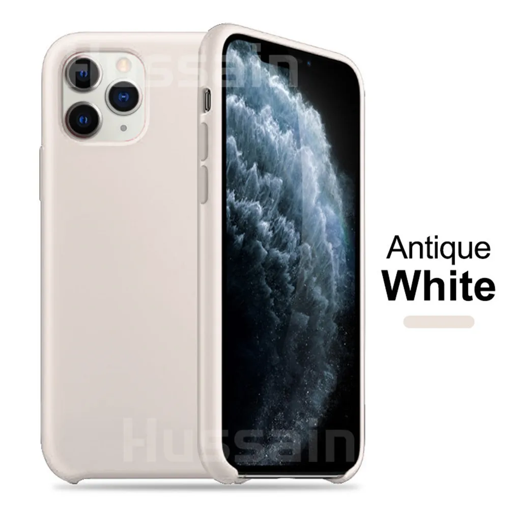 Роскошный официальный силиконовый чехол для iPhone X Xr 11 Max силиконовый чехол для iPhone 7 8 6 5 5S Plus чехол для Apple крышка-задняя панель с логотипом - Цвет: Antique white