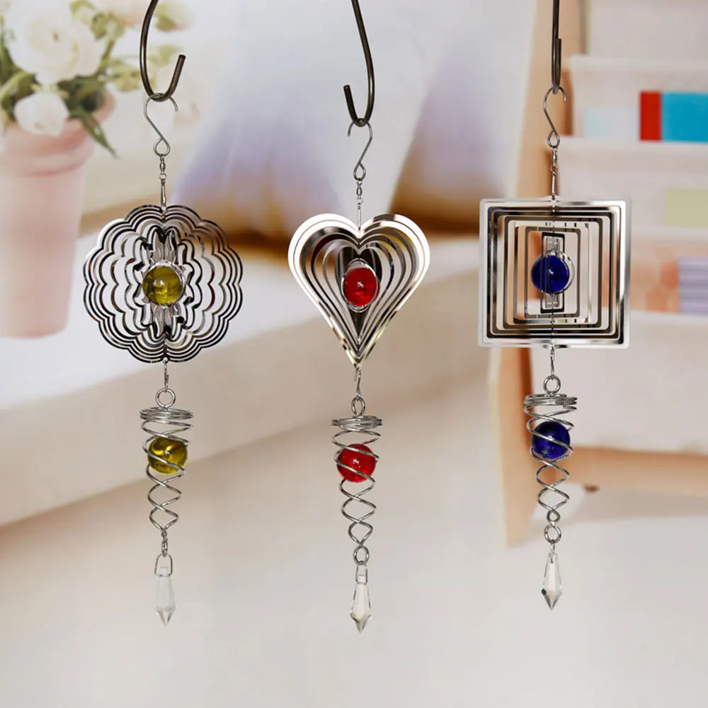 Outdoor Crystal Ball Stainless Steel Wind Chimes Mirror Hanging Outdoor Chime for Home Party Garden Decoration High Quality