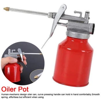 

250ml Oil Can Die Cast Body With Rigid Spout Thumb Pump Workshop Tool Oiler for Lubricating Airbrush Hot Sprayer Tool