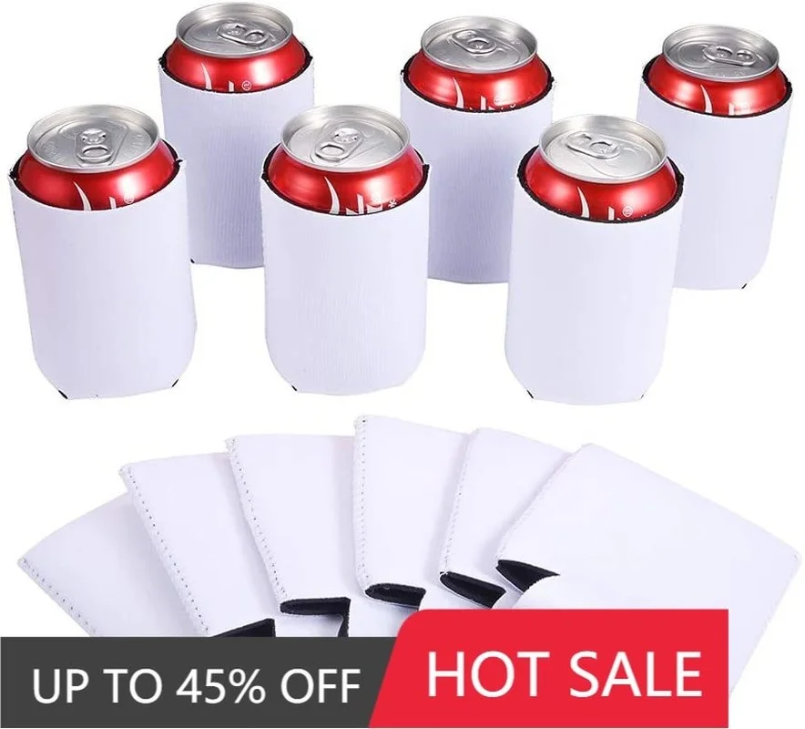 

10pcs Foam Sublimation Can Cooler Covers Foldable Insulators Beer Holders Coke Cup Set Fit Kitchen Tools Summer Essentials