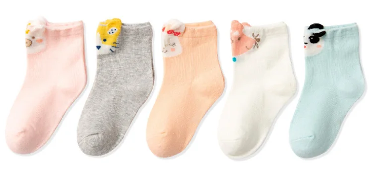 5 пар/партия, детские носки для мальчиков и девочек, детские повседневные эластичные милые носки для малышей модные носки в стиле «гольф» с рисунком, От 1 до 11 лет